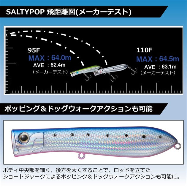 Daiwa SeaBass Lure Salty Pop 110F Pink Head CLure