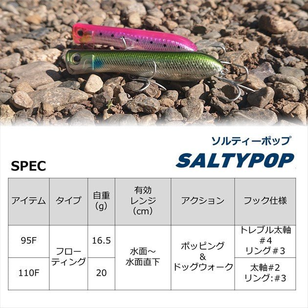 Daiwa SeaBass Lure Salty Pop 95F Camelagin Gaiwa Washigi Lowberry