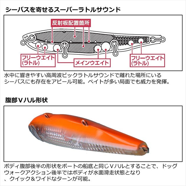 Daiwa SeaBass Lure Monster Slider 135F Laser impact LI Pink Eagle