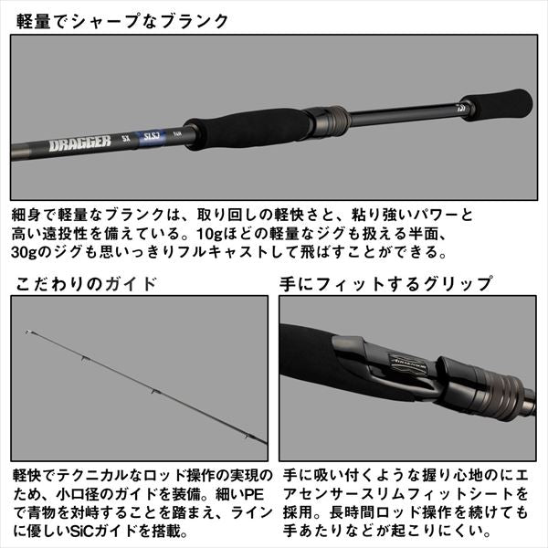 Daiwa Shore Jigging Rod Dragger SX SLSJ 84M (Spinning 2 Piece)