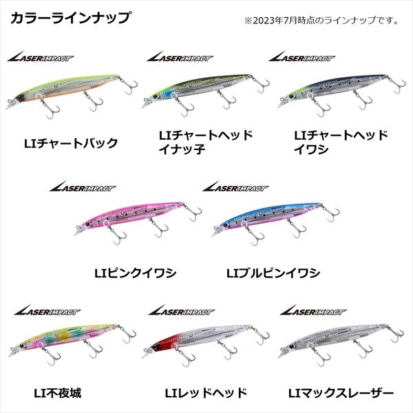 Daiwa Seabass Lure Shoreline Shiner-Z Vertice R Laser Impact 125F LI Chart Back