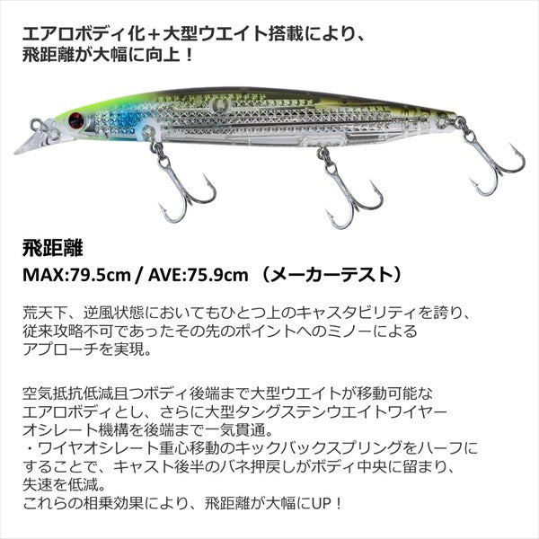 Daiwa Seabass Lure Shoreline Shiner-Z Bartis R Laser impact 125S LI Chart Head Mullet