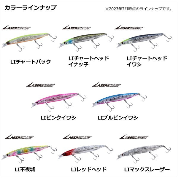 Daiwa Seabass Lure Shoreline Shiner-Z Vertice R Laser Impact 125S LI Chart Back