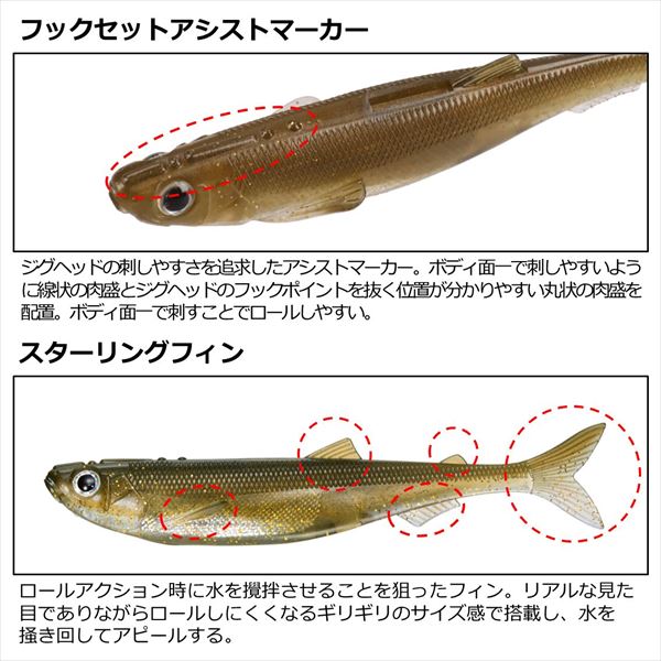 Daiwa Worm Steez Stirring Fish 3.3inch Lake Biwa Sweetfish