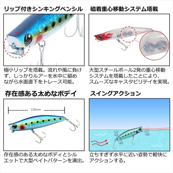 Daiwa Seabass Lure Morethan Galva Strong 120S Latrine Adel Tropical Flash