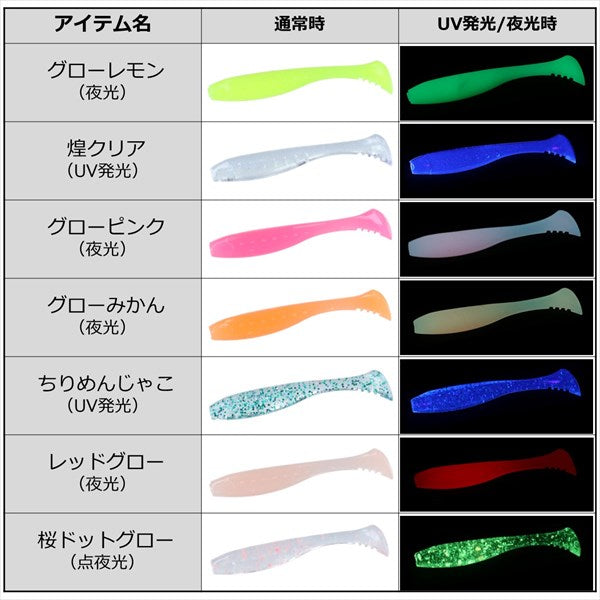 Daiwa Worm Gekkabijin Beam Fish 1.8inch Pale Chart