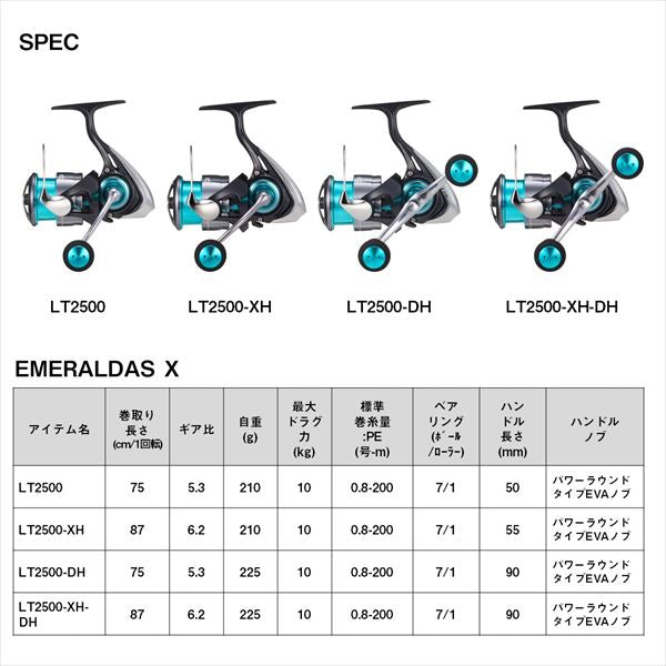 Daiwa 24 Emeraldas-X LT2500-XH-DH