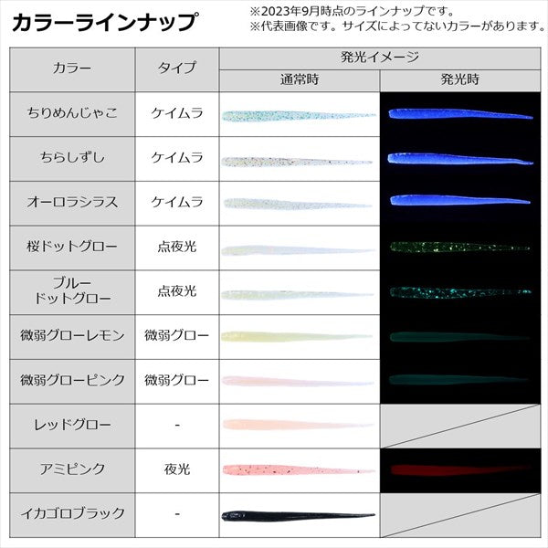 Daiwa Worm Gekkabijin Whitebait Beam #2 Light Chart