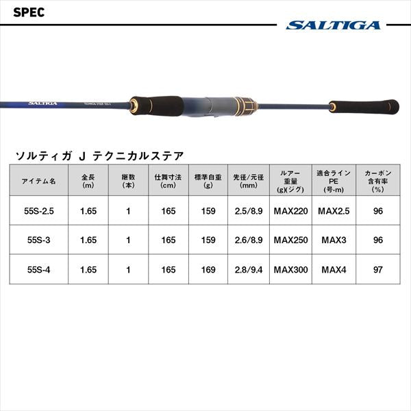 Daiwa Offshore Rod Saltiga J Technical Steer 55S-4 (Spinning 4 piece)