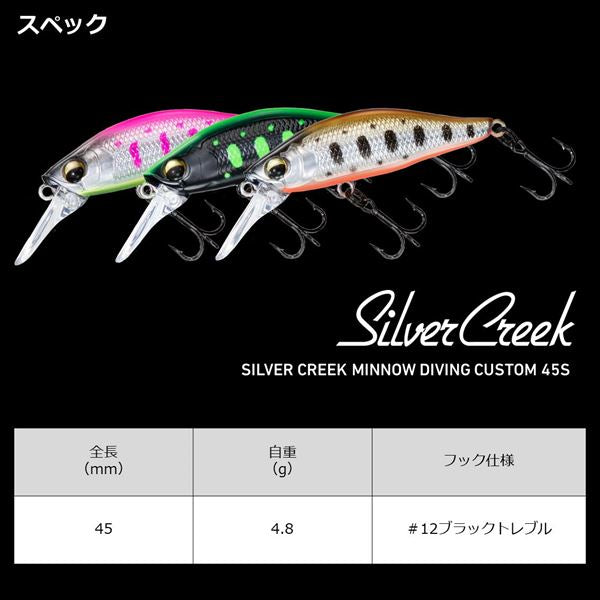 Daiwa Trout Plug Silver Creek Minnow Diving Custom 45S Chart Yamame OB