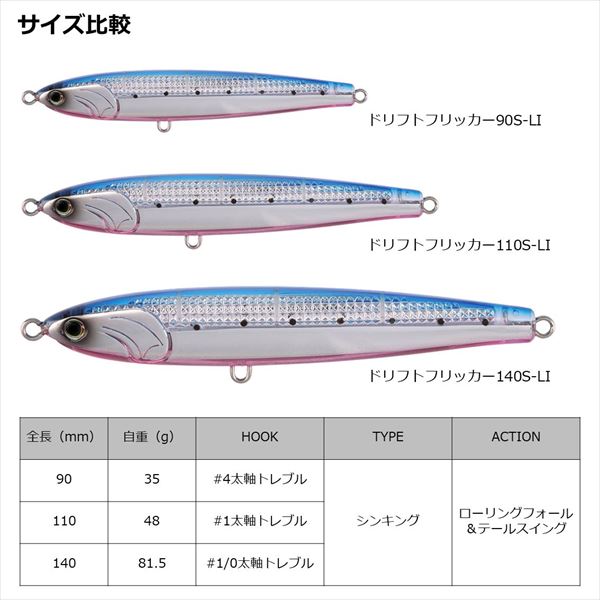 Daiwa Offshore Plug Drift Flicker Laser Impact 110S-LI LI Charthead Sardine