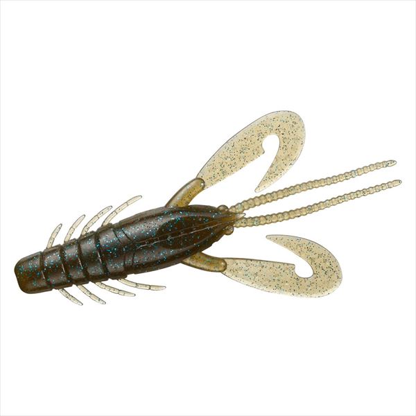 Daiwa Worm Steez Craw 3.1inch Green Pumpkin Blue Flake