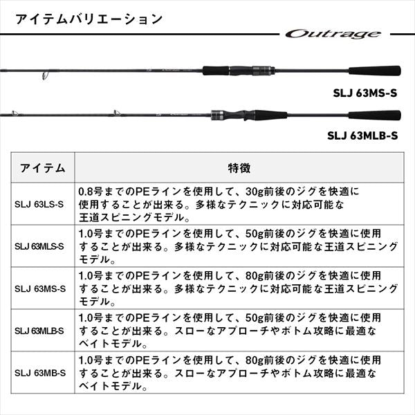 Daiwa Offshore Rod Outrage XV SLJ 63MS-S (Spinning 2 piece)
