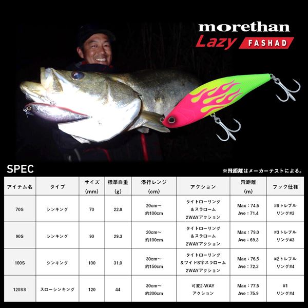 Daiwa Seabass Lure Morethan Lazy Fashad 70S Adele Double Chart Konoshiro