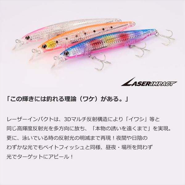 Daiwa Seabass Lure Shoreline Shiner-Z Vertice R Laser Impact 125F LI Orange Pink Sardine