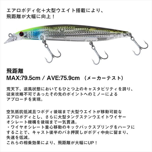 Daiwa Seabass Lure Shoreline Shiner-Z Vertice R Laser Impact 125S LI Orange Pink Sardine