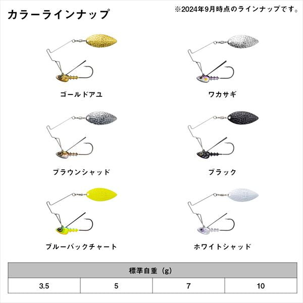 Daiwa Bass Lure BH Jig Spinner 5g Blueback Chart