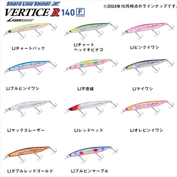 Daiwa Seabass Lure Shoreline Shiner-Z Vertis R 140F-LI LI Chart Back