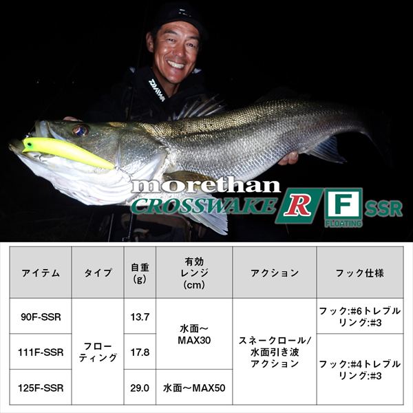 Daiwa Seabass Lure Morethan Cross Wake R 125F-SSR Matte Lightning