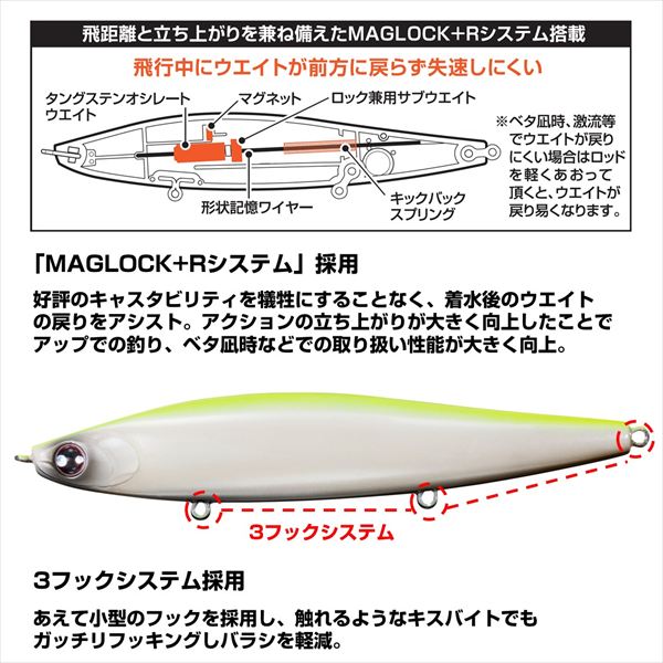 Daiwa Seabass Lure Morethan Switch Hitter 120F+R Lime Chart Konoshiro