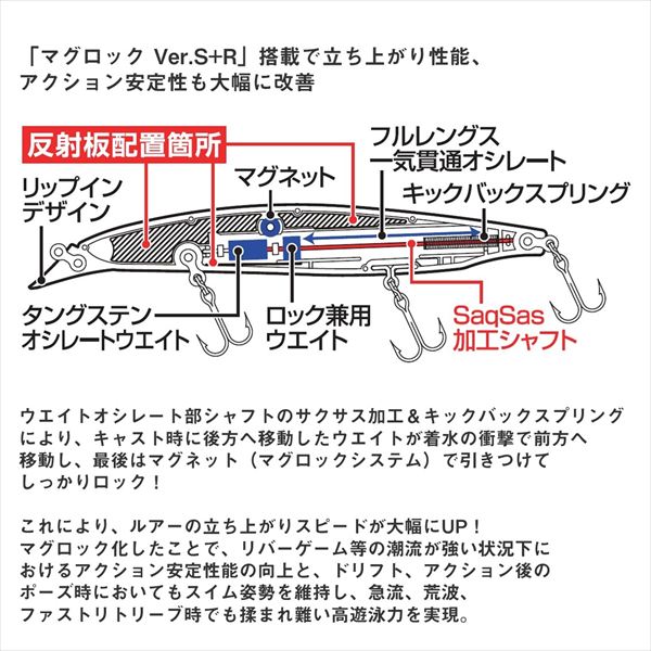Daiwa Seabass Lure Shoreline Shiner-Z Vertis R 125S-LI LI White Blue Eye