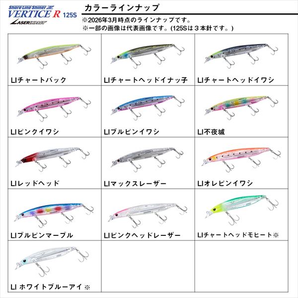 Daiwa Seabass Lure Shoreline Shiner-Z Vertis R 125S-LI LI Chart Head Mojito