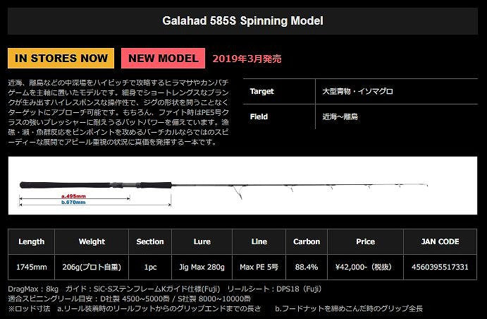 Yamaga Blanks Galahad 585S Spinning Model (Spinning 1 Piece)