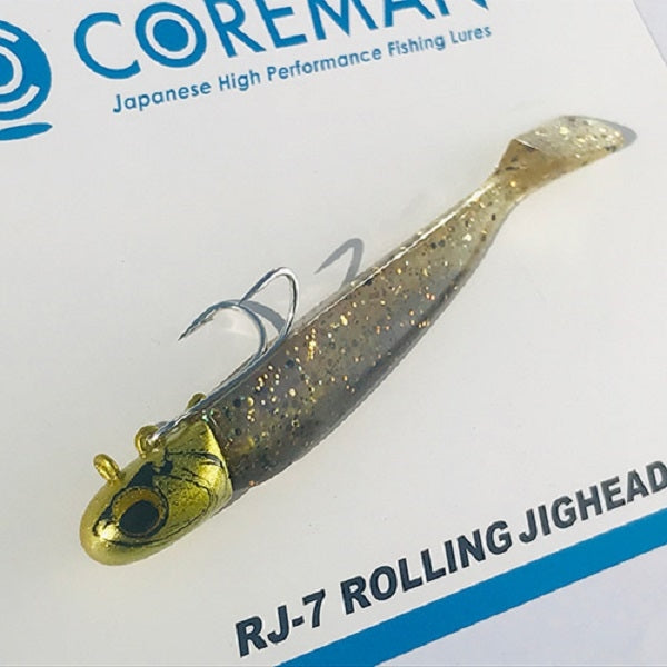 Coreman Worm RJ-7 Rolling Jig Head #045 Gold Head/Haze Donko