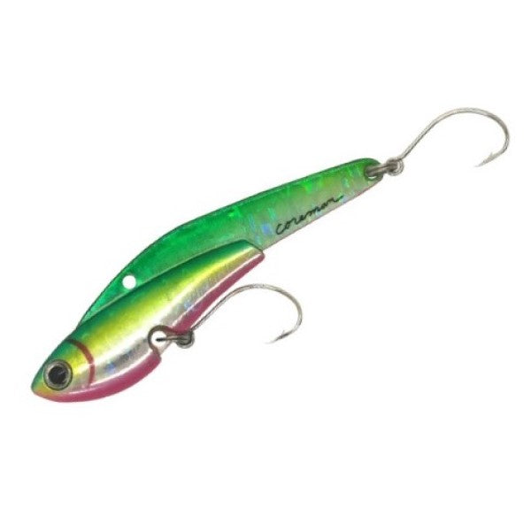 Coreman Seabass Lure IP-18 Iron Plate Silver Claw #006 Green Pink