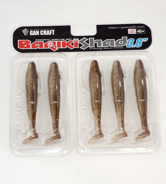 Gan Craft Bariki Shad 3.8inch #777 Lucky Brown Gold Rame