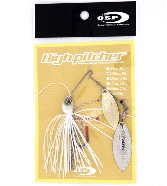 O.S.P Spinnerbait High Pitcher 5/16oz Double Willow Vivid Pearl White