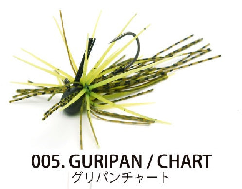 Raid Japan Rubber Jig EGU-Dama Type-Level 2.5g Green Pumpkin Chart