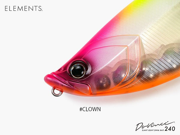 clown fishing lure Elements Bass Lure Davinci 240 #Clown