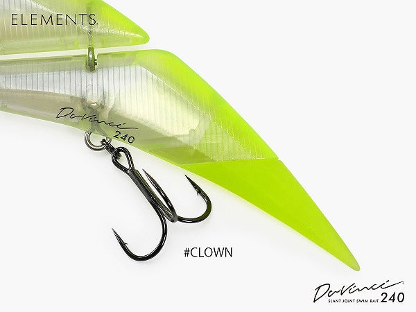 clown color fishing lure Elements Bass Lure Davinci 240 #Clown