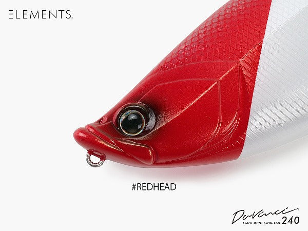 Elements Seabass Lure Davinci 240SW #Red Head