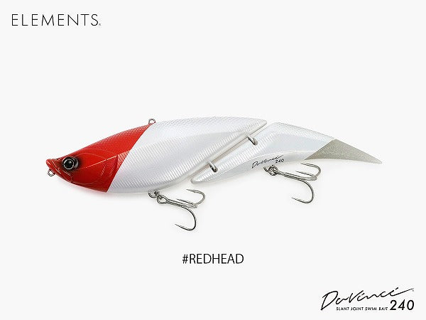 Elements Seabass Lure Davinci 240SW #Red Head