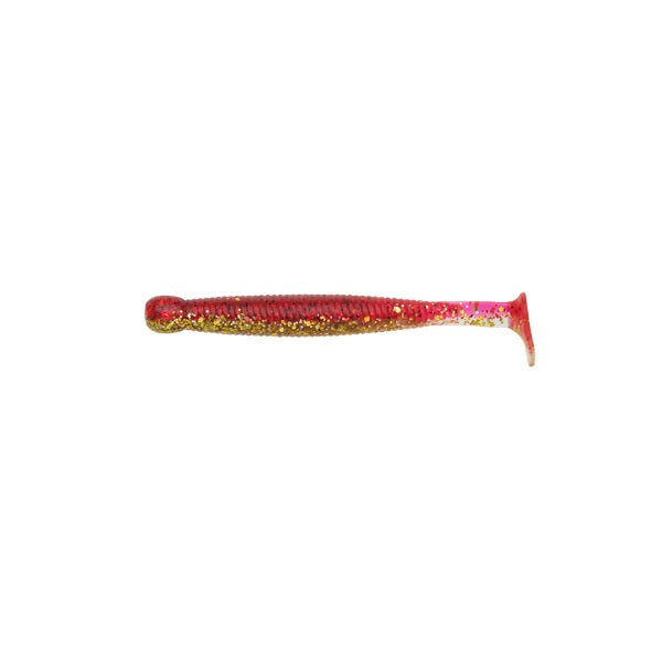 Ecogear Worm Grass Minnow M 2-1/2inch #329 UV Mazume Red
