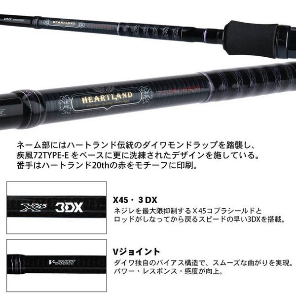 Daiwa Bass Rod Heartland 722MHRB-19 (Baitcasting 2 Piece)