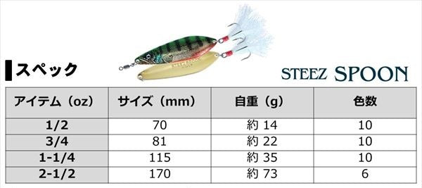 Daiwa Bass Lure Steez Spoon 2-1/2 Purple Wakasagi