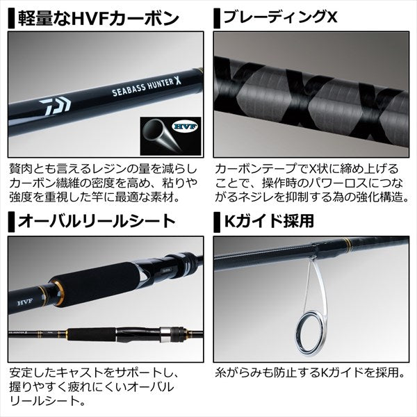 Daiwa 21 Seabass Hunter X 100M/ R  (Spinning 2 Piece)