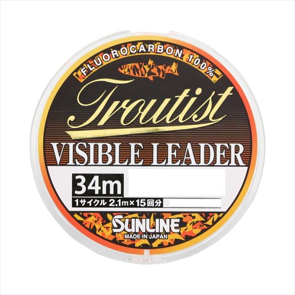 Sunline Troutist Visible Leader Natural CLure & Orange Marking #3 34m