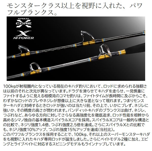 shimano bandit series rod Shimano Boat Rod 24 Bandit Kihada 190 (2 piece for electric reel)