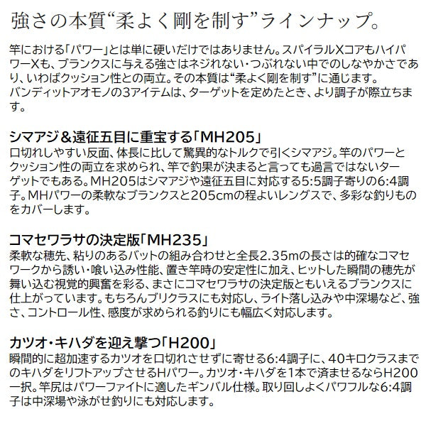 Shimano Boat Rod 24 Bandit Aomono MH205 (Spinning 2 piece / Grip joint)