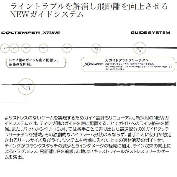 Shimano Shore Jigging Rod 25 Colt Sniper Xtune S98XH3 (Spinning 3 piece)