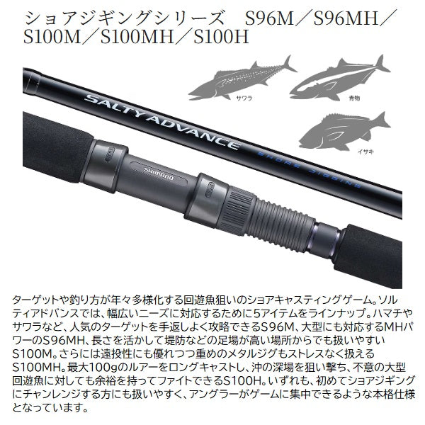Shimano Shore Jigging Rod 25 Salty Advance Shore jigging S100H (Spinning 2 piece)