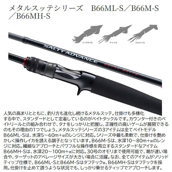 Shimano Offshore Rod 25 Salty Advance Offshore model Metal Sutte B66M-S (Baitcasting 2 piece)