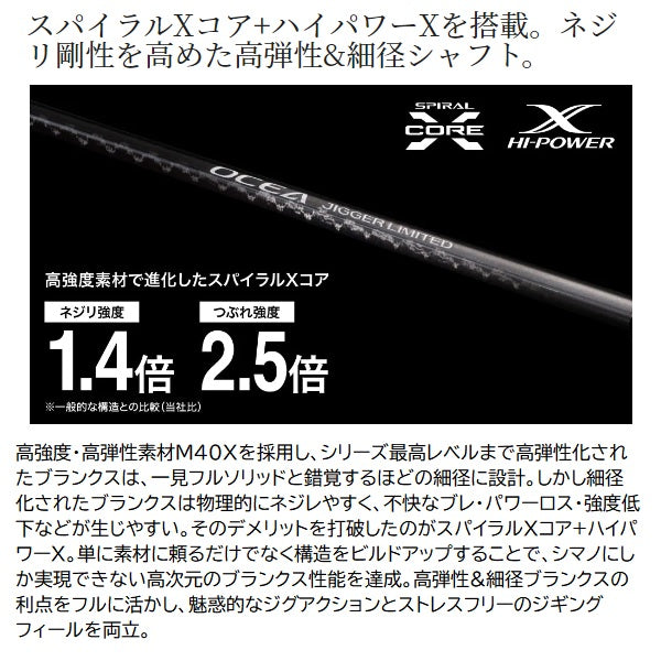 Shimano Offshore Rod 22 Ocea Jigger Limited S62-2 (Spinning 1 Piece)