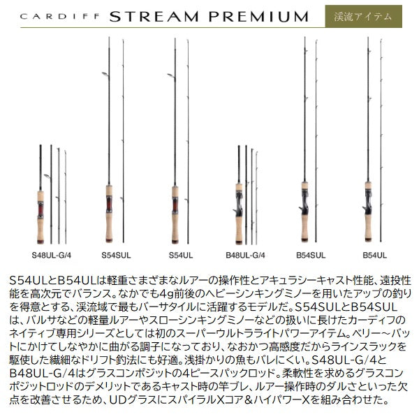 Shimano Trout Rod Cardiff Stream Premium S54UL (Spinning 2 piece)
