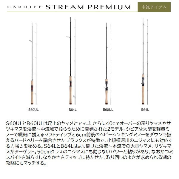 Shimano Trout Rod Cardiff Stream Premium S54SUL (Spinning 2 piece)