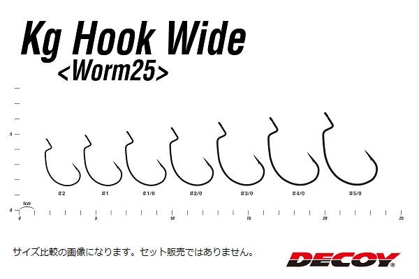 Decoy Worm Hook WORM 25 Kg wide hook #5/0